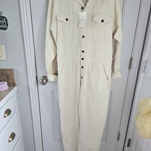 Böhme Cream Button-Up Jumpsuit
